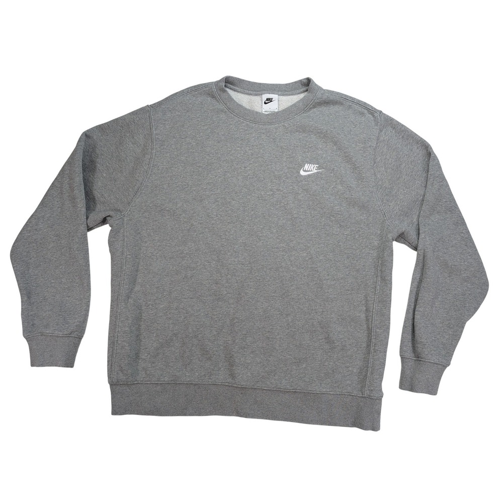 Nike Sportswear Club Fleece Crewneck Sweatshirt Mens L Gray BV2662-063